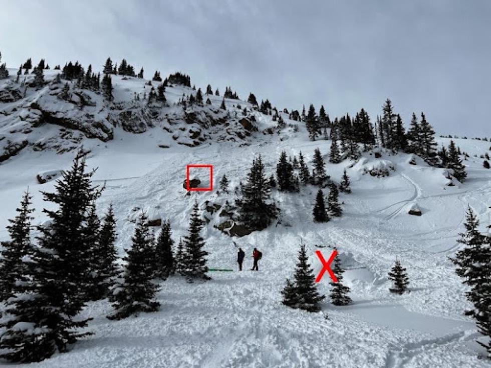 This image shows the site of the December 26 accident on Berthoud Pass