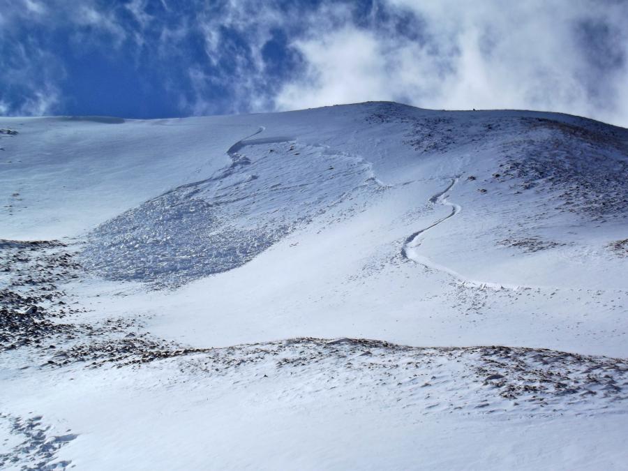 wind slab avalanche